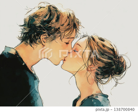 キスをする男女のイラスト 138700840