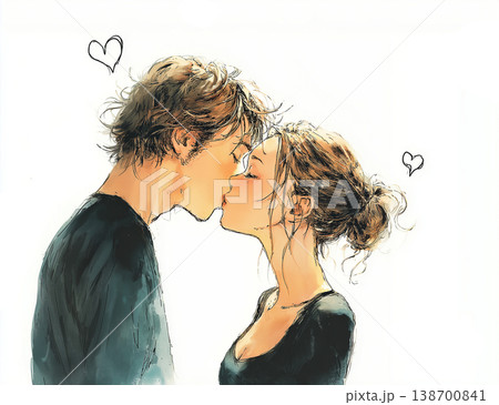 キスをする男女のイラスト 138700841