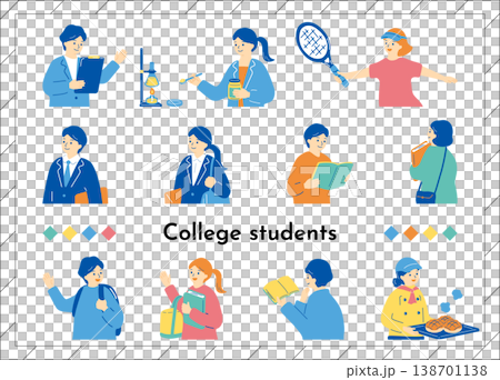 College student illustration set 138701138