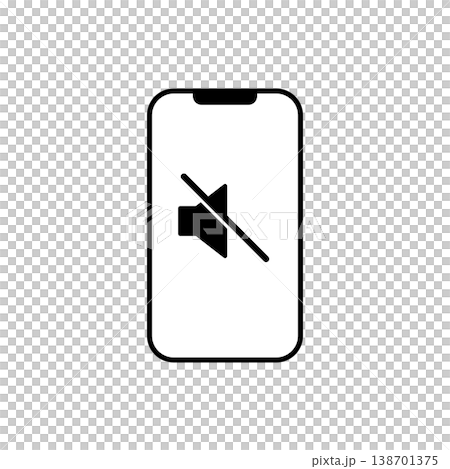 Smartphone mute, silent mode, simple icon Smartphone mute, silent mode, simple icon 138701375