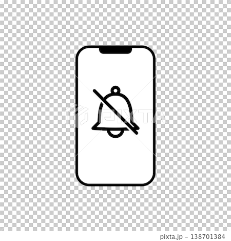 智慧型手機通知關閉、靜音、停止通知，簡潔圖標 138701384