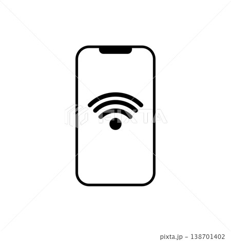スマホ Wi-Fi接続 無線LAN インターネット接続 シンプルアイコン スマホ Wi-Fi接続 無線LAN インターネット接続 シンプルアイコン 138701402