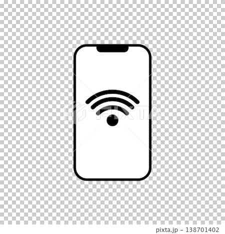 スマホ Wi-Fi接続 無線LAN インターネット接続 シンプルアイコン スマホ Wi-Fi接続 無線LAN インターネット接続 シンプルアイコン 138701402