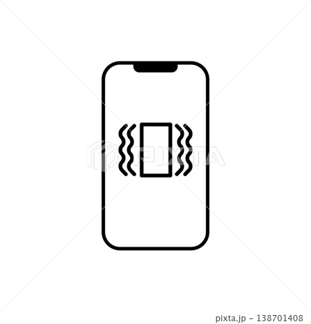 スマホ　振動モード バイブ 通知設定 シンプルアイコン 138701408