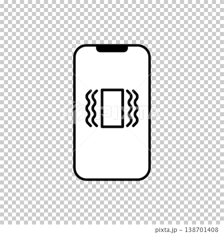 スマホ　振動モード バイブ 通知設定 シンプルアイコン 138701408