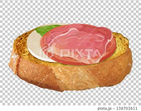 ブルスケッタ（生ハムトマトチーズ） 138701611