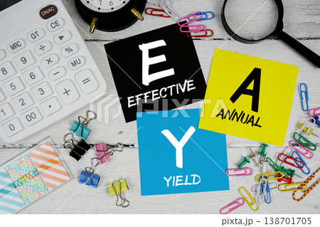 EAY Effective Annual Yield text phrase of business and financial concept 138701705