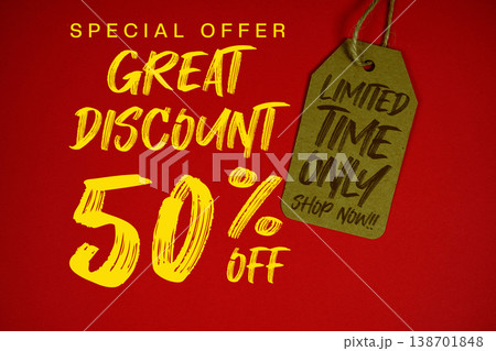 Great Discount 50% off Special offer with Price tag Limited Time Only Shop Now Great Discount 50% off Special offer with Price tag Limited Time Only Shop Now 138701848