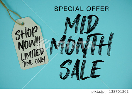 Mid Month Sale Special offer with Price tag Limited Time Only Shop Now 138701861