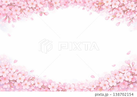 フレーム素材 桜 アニメ風 フレーム素材 桜 アニメ風 138702154
