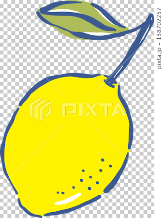 Hand drawn Lemon with Stem and Leaf Whimsical Doodle Hand drawn Lemon with Stem and Leaf Whimsical Doodle 138702257