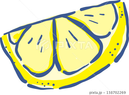Hand Drawn Lemon Sliced Whimsical Illustration Hand Drawn Lemon Sliced Whimsical Illustration 138702269
