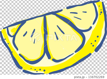 Hand Drawn Lemon Sliced Whimsical Illustration Hand Drawn Lemon Sliced Whimsical Illustration 138702269