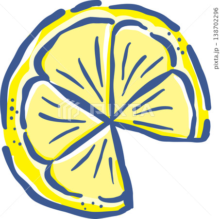 Hand drawn Decorative Lemon Slice Whimsical Doodle Hand drawn Decorative Lemon Slice Whimsical Doodle 138702296
