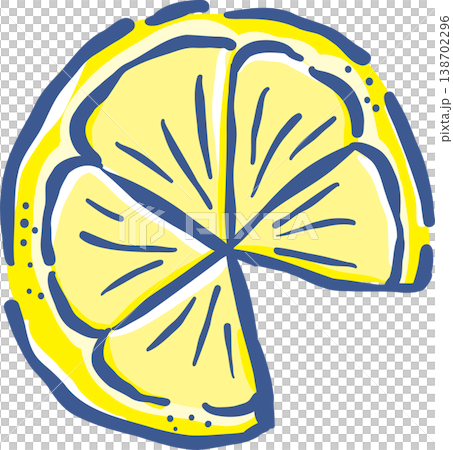 Hand drawn Decorative Lemon Slice Whimsical Doodle Hand drawn Decorative Lemon Slice Whimsical Doodle 138702296