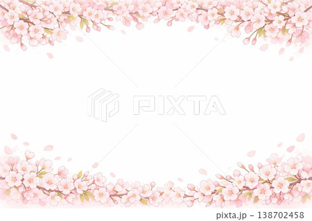 フレーム素材 桜 ベクター フレーム素材 桜 ベクター 138702458
