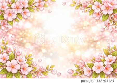 フレーム素材 桜 ベクター フレーム素材 桜 ベクター 138703123