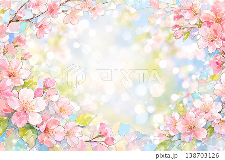 フレーム素材 桜 モザイク フレーム素材 桜 モザイク 138703126