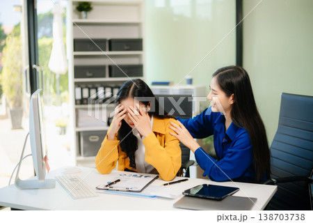 workplace stress and conflict with this intense scene of professionals in a heated office discussion with team 138703738