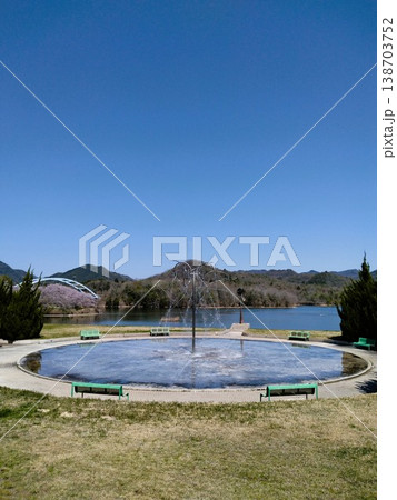 桜のある公園　三田青野ダム　桜満開の水の庭 138703752