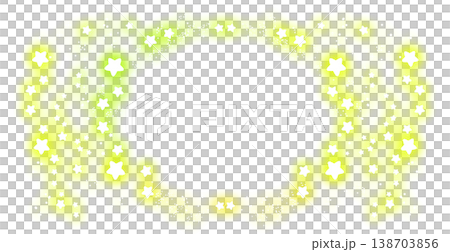 金色に発光する、かわいい星の楕円形フレーム 金色に発光する、かわいい星の楕円形フレーム 138703856