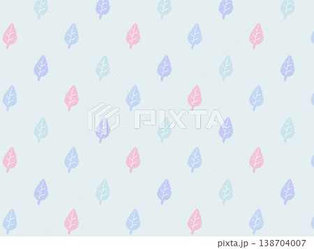 ふわふわ葉っぱの総柄壁紙 ふわふわ葉っぱの総柄壁紙 138704007