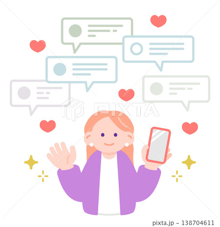 SNSがバズってちやほやされるインフルエンサー SNSがバズってちやほやされるインフルエンサー 138704611