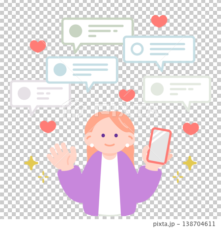 SNSがバズってちやほやされるインフルエンサー SNSがバズってちやほやされるインフルエンサー 138704611