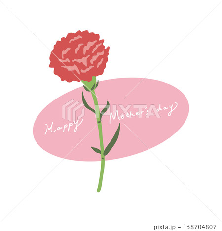 母の日の赤いカーネーションのタイトルイラストHappy Mother's day 母の日の赤いカーネーションのタイトルイラストHappy Mother's day 138704807