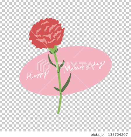母の日の赤いカーネーションのタイトルイラストHappy Mother's day 母の日の赤いカーネーションのタイトルイラストHappy Mother's day 138704807