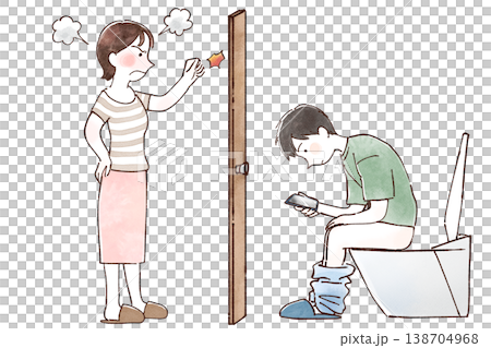こもりスマホに怒る女性 138704968