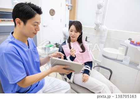 歯科医　診察を受ける患者 138705163