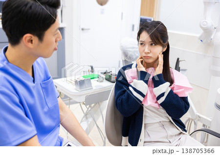 歯科医　診察を受ける患者 138705366