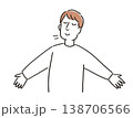 深呼吸をする男性　上半身 138706566