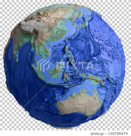 地球高程和水深圖(亞洲和大洋洲)-三維地形視覺化 地球高程和水深圖(亞洲和大洋洲)-三維地形視覺化 138706874