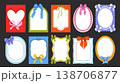 Colorful lace wavy frames decorated with bows and ribbons. Vintage set of flat hand drawn oval, square and rectangle borders. Cute line decoration backgrounds, simple postcard decor, cartoon designs. Colorful lace wavy frames decorated with bows and ribbons. Vintage set of flat hand drawn oval, square and rectangle borders. Cute line decoration backgrounds, simple postcard decor, cartoon designs. 138706877