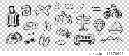 Hand-drawn travel illustration collection Hand-drawn travel illustration collection 138706934