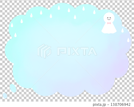 梅雨のもくもく思考吹き出し てるてる坊主と雨粒 梅雨のもくもく思考吹き出し てるてる坊主と雨粒 138706942