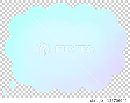 簡潔的、帶有淺藍色漸變的漩渦狀思維氣泡。 138706945