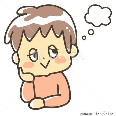 頬杖をついていいことを考えている子 138707112