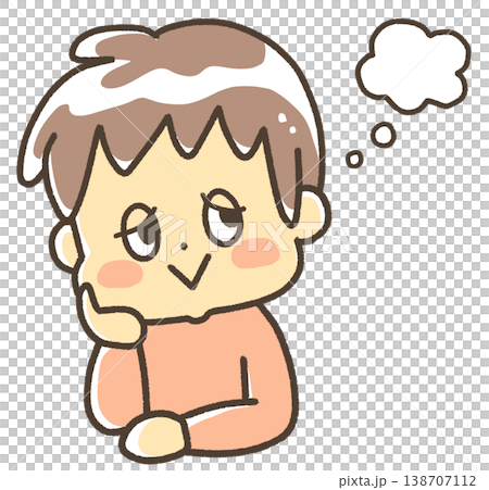 頬杖をついていいことを考えている子 138707112