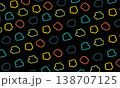 ネオンカラーのもくもく柄のシームレスパターン 138707125