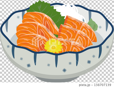 和風小鉢　サーモンのお造り 138707139