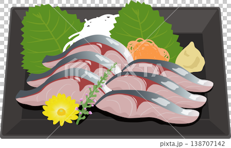 角皿の鯵のお造り 138707142