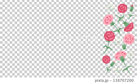 Mother's Day carnation right-aligned frame with ample margins - Banner background material 138707200