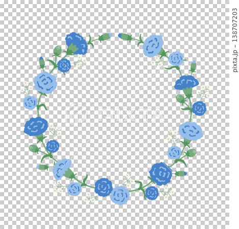 父親節康乃馨花環，圓形框架，花材 138707203