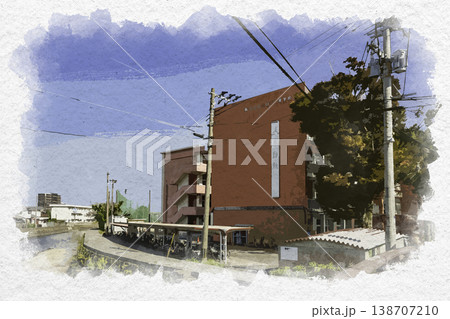 水彩画風 臼杵 大分県立臼杵高等学校 大分県臼杵市 水彩画風 臼杵 大分県立臼杵高等学校 大分県臼杵市 138707210