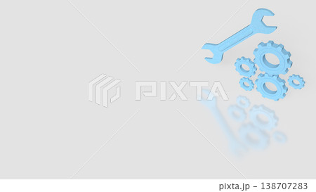 Technical Maintenance Tools Gear System Repair Concept 3d render. Technical Maintenance Tools Gear System Repair Concept 3d render. 138707283