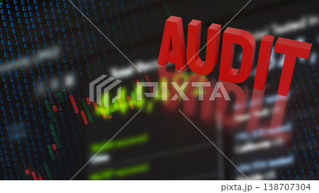 Digital Financial Audit Risk Concept with Data Visualization Background 3d render. Digital Financial Audit Risk Concept with Data Visualization Background 3d render. 138707304