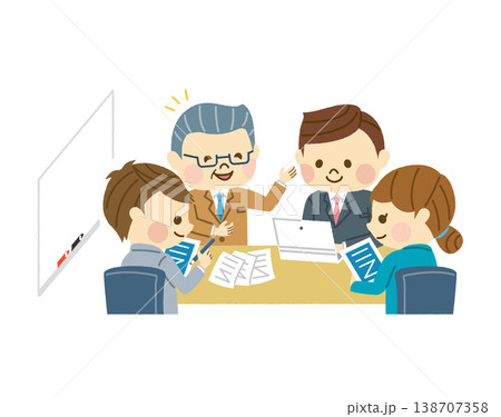 会議にタブレットを活用している会社員 会議にタブレットを活用している会社員 138707358